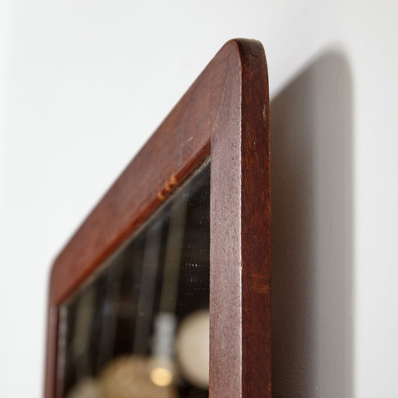 Vintage framed teak mirror, Denmark 1960