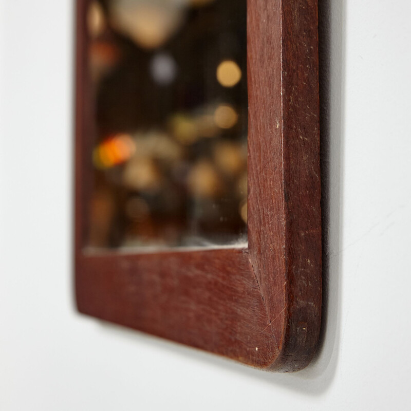 Vintage framed teak mirror, Denmark 1960