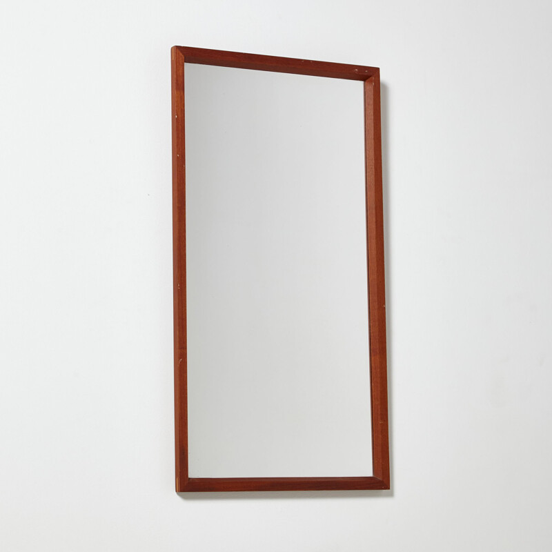 Mid-century teak framed mirror, Denmark