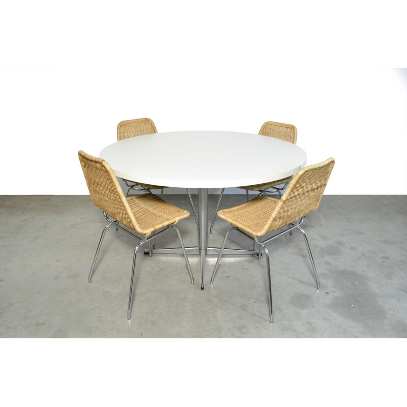 Mid-century round formica dining table by Pastoe, Netherlands 1970s