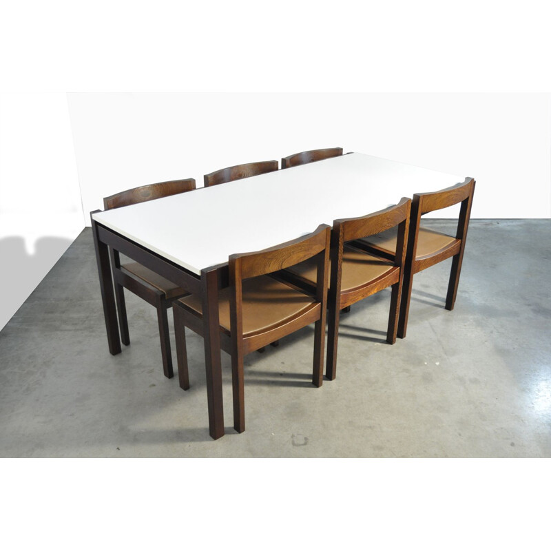 Vintage extendable wenge diningtable 6-8 persons Japanese serie by Cees Braakman for Pastoe, 1970s