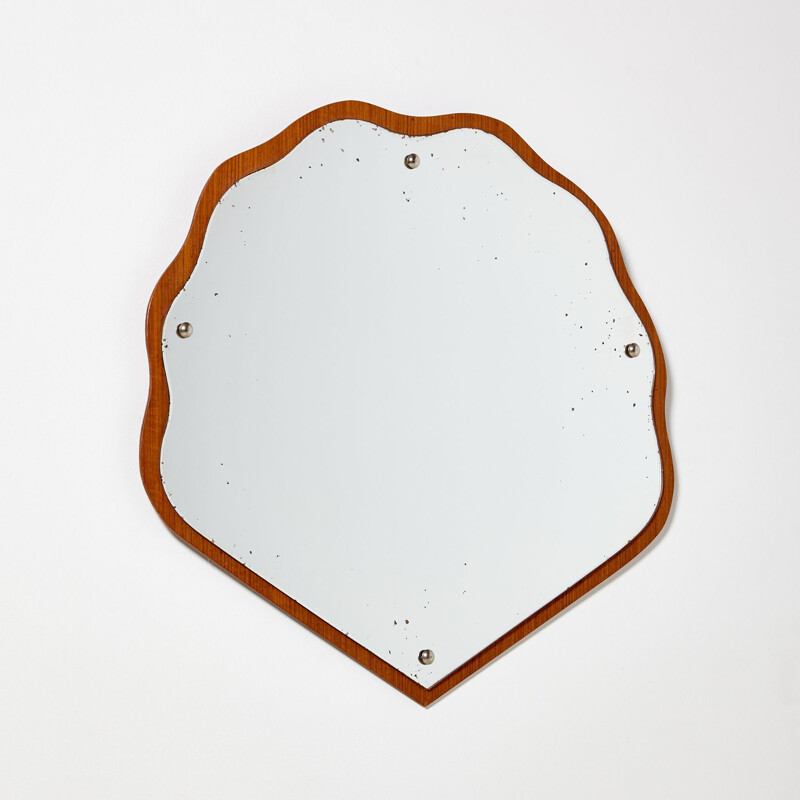 Mid-century teak framed mirror, Denmark
