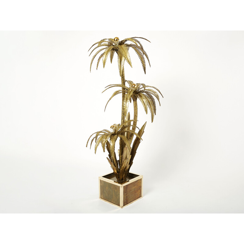 Brass palm lamp by Maison Jansen, 1970s