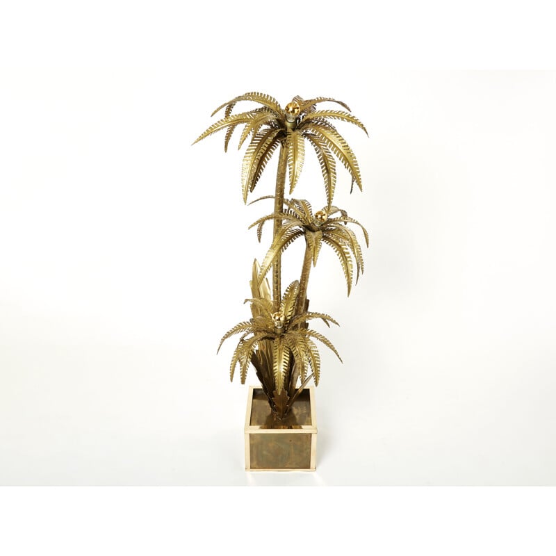 Brass palm lamp by Maison Jansen, 1970s