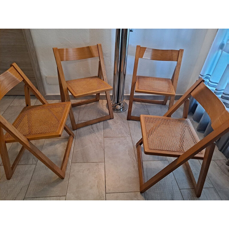 Set of 4 vintage Trieste folding chairs, 1966s
