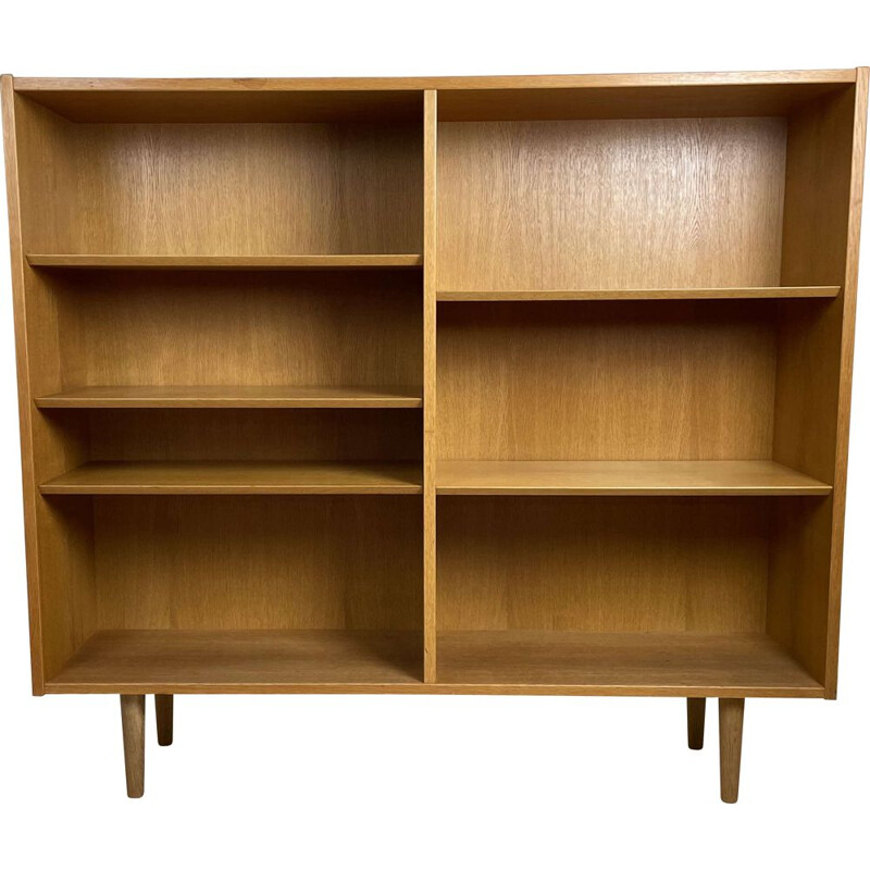 Large Scandinavian vintage oak bookcase by Poul Hundevad, 1960