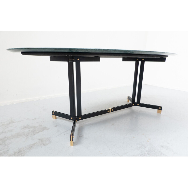 Table ovale en marbre vert par Ignazio Gardella, 1950