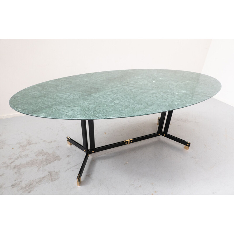 Ovaler Tisch aus grünem Marmor von Ignazio Gardella, 1950