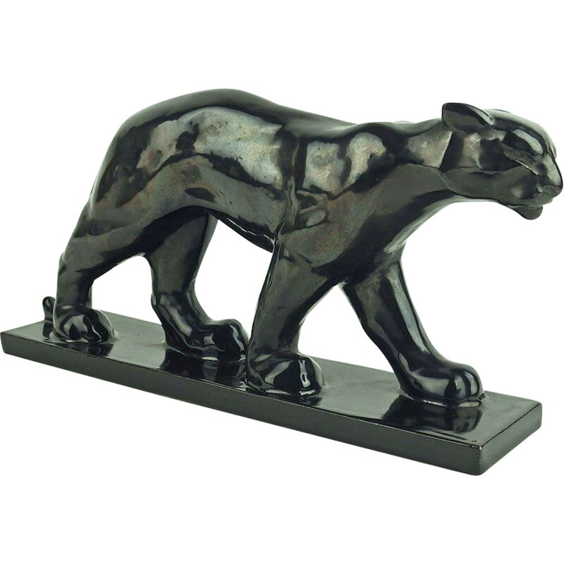 Vintage Art Deco ceramic panther