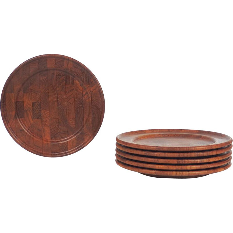 Set of six Digsmed rosewood plates, Denmark 1960