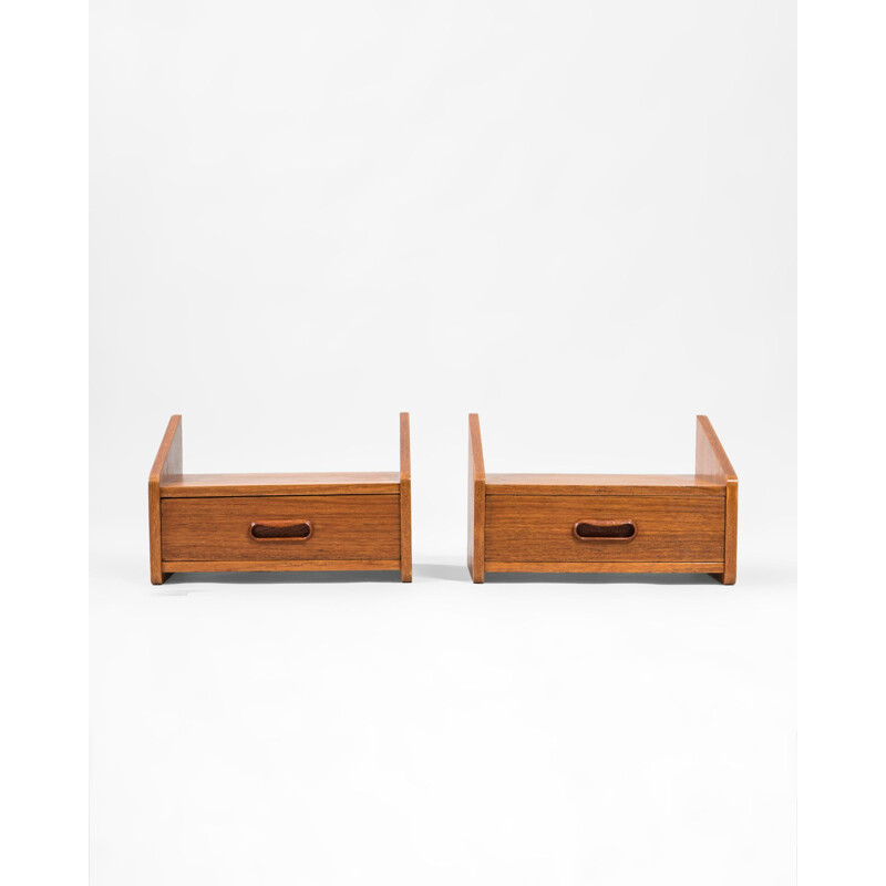 Paire de 2 tables de chevet danoises, Danemark 1960