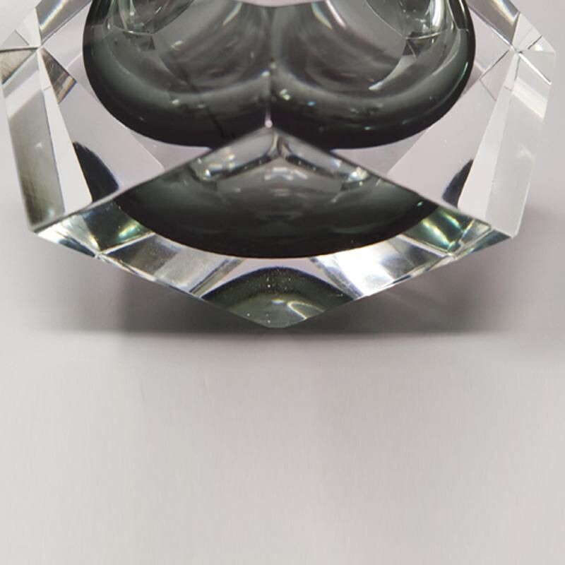 Mid-century grey ashtray by Flavio Poli for Seguso, 1960s 