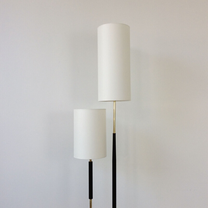 Vintage floor lamp with double shade Arlus, France 1950