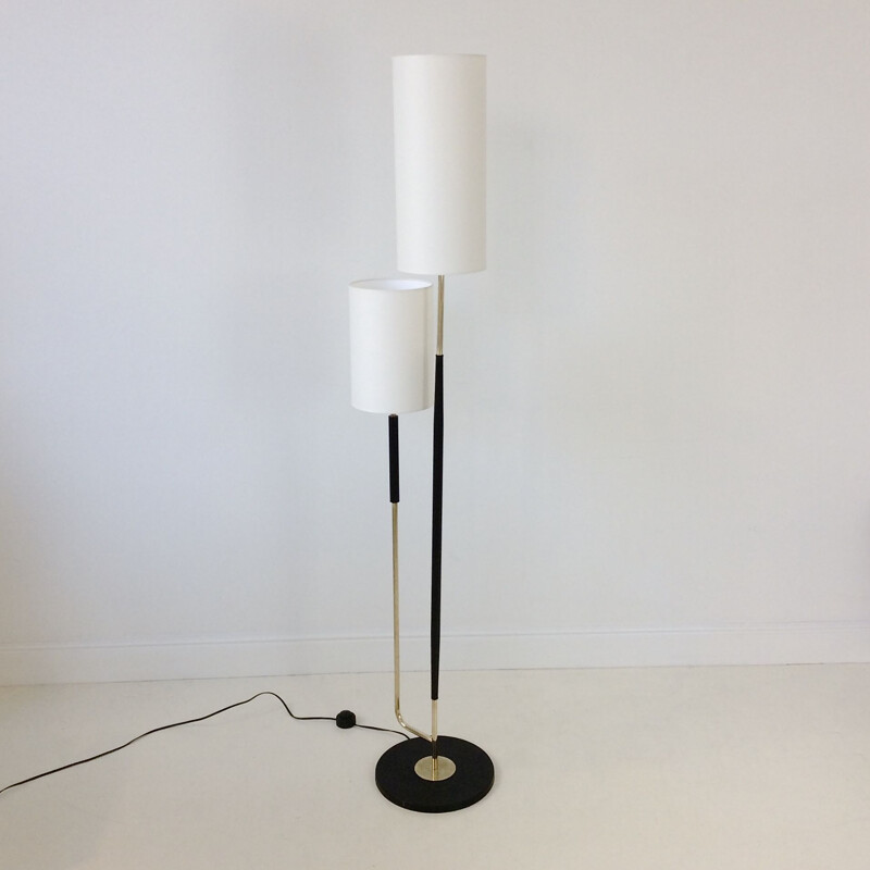 Vintage floor lamp with double shade Arlus, France 1950