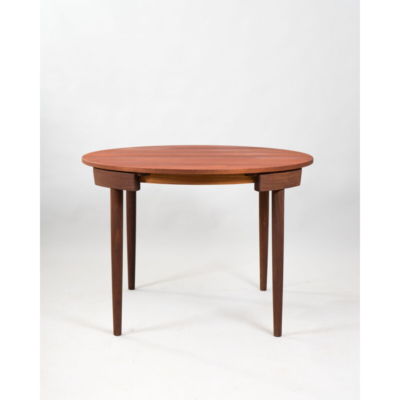 Vintage round teak dining table by Hans Olsen for Frem Røjle, Denmark 1960s