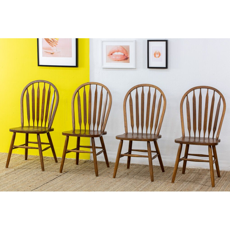 4 mini-chaises scandinaves vintage en teck, 1960