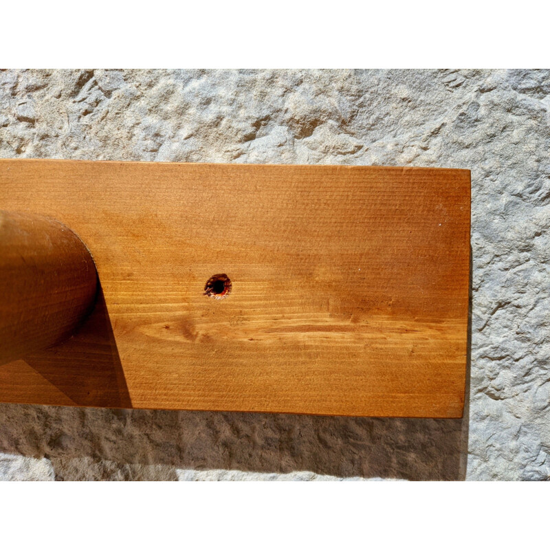 Vintage coat rack in pine wood for Charlotte Perriand for Les Arcs