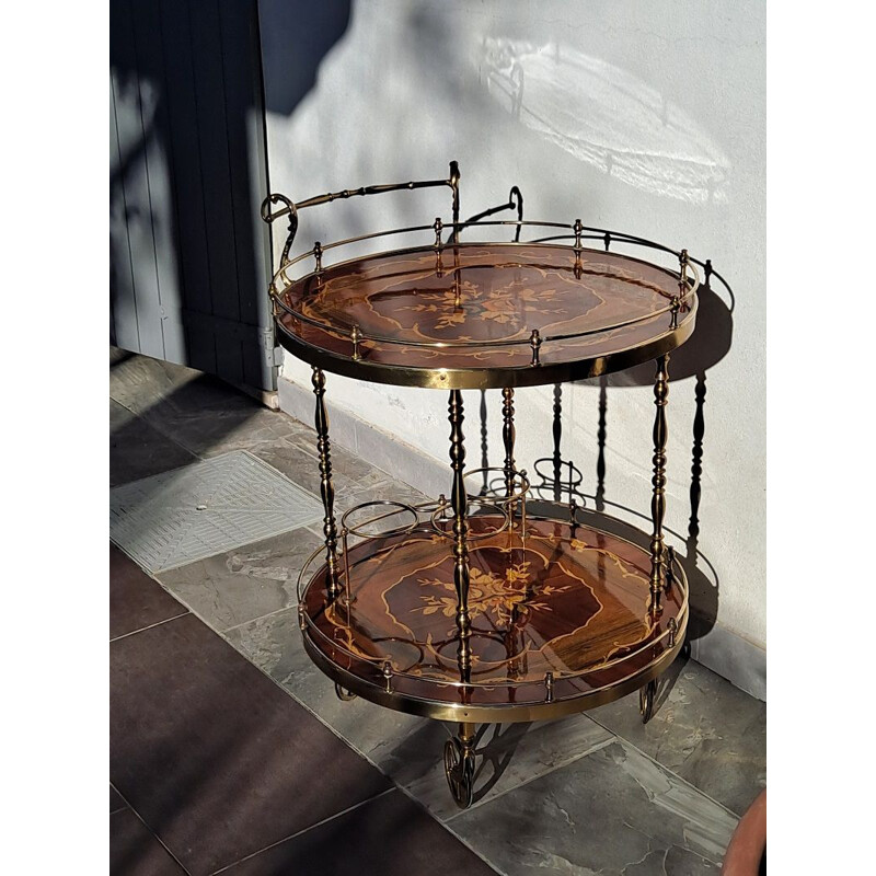 Vintage beverage cart in marquetry of Sorrento, Italy