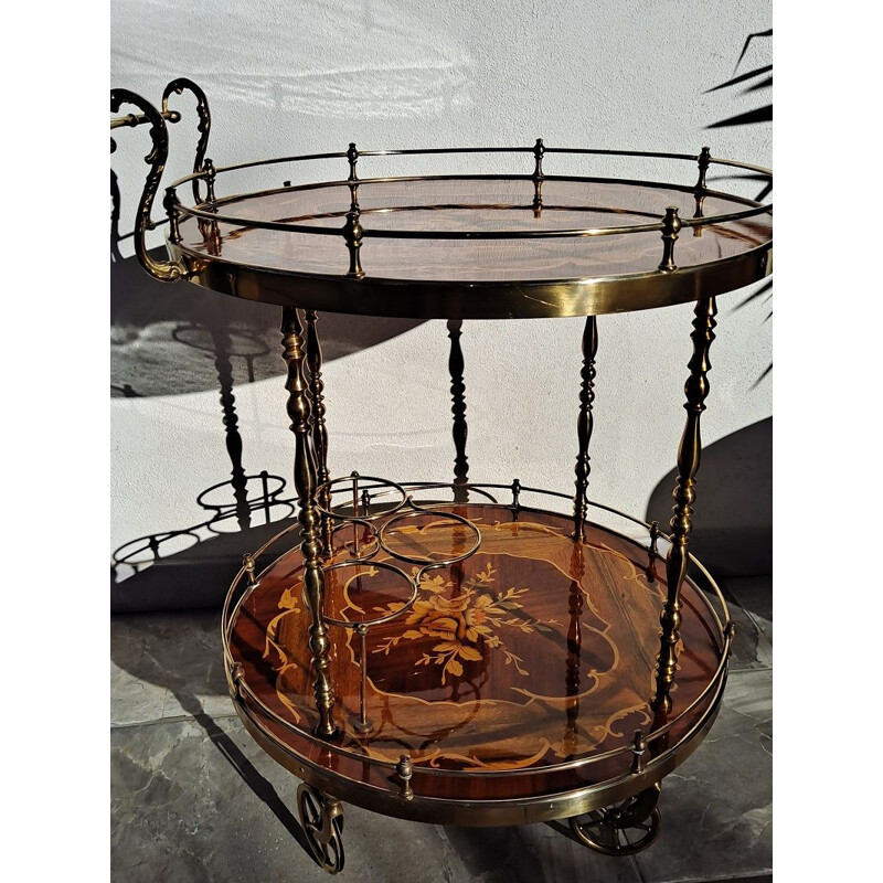 Vintage beverage cart in marquetry of Sorrento, Italy