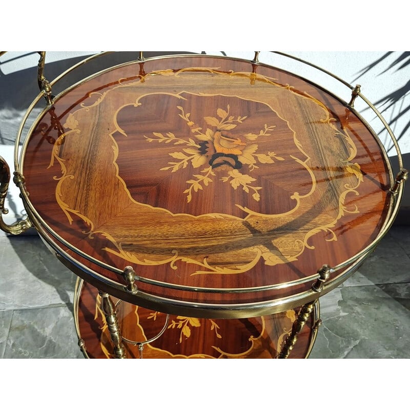 Vintage beverage cart in marquetry of Sorrento, Italy