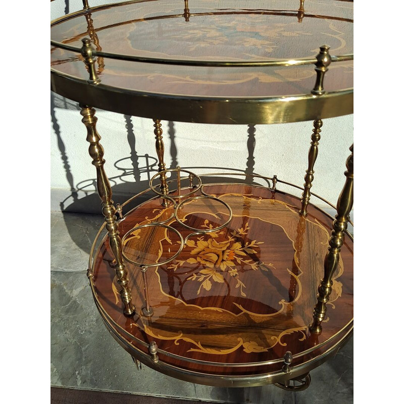 Vintage beverage cart in marquetry of Sorrento, Italy