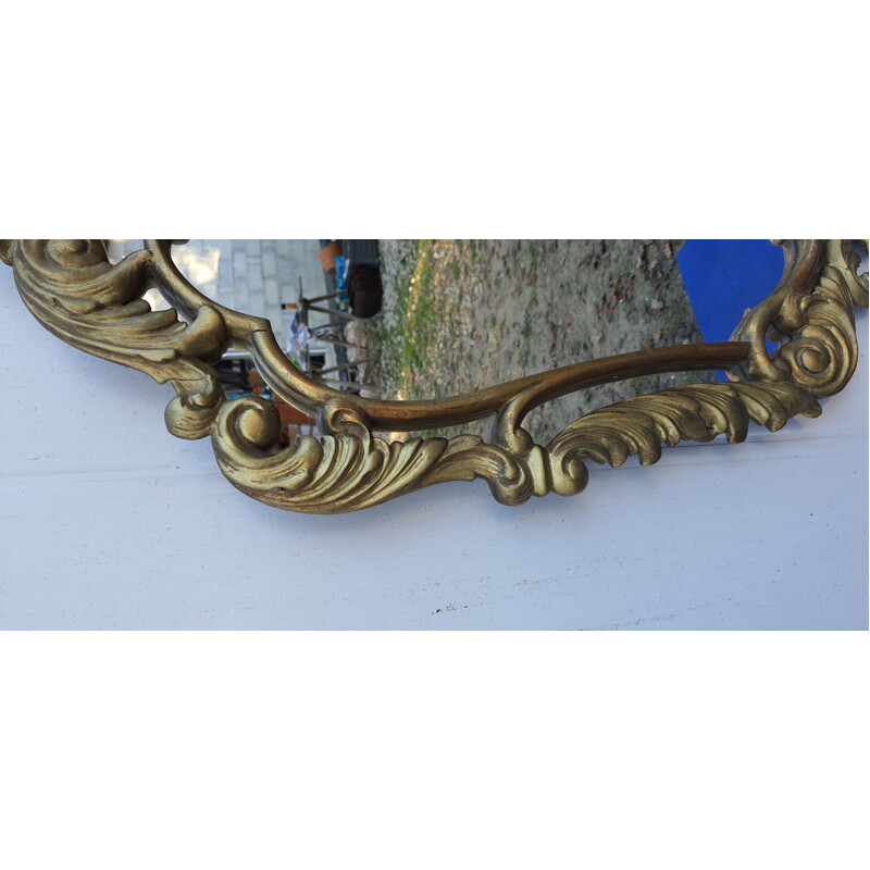 Vintage gilded mirror in wood and staff