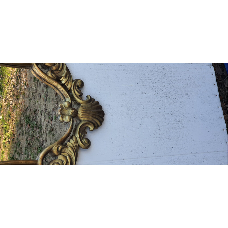 Vintage gilded mirror in wood and staff
