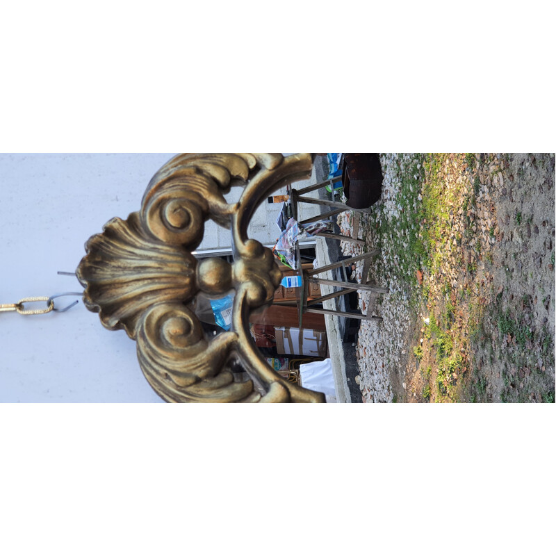 Miroir doré vintage en bois et staff