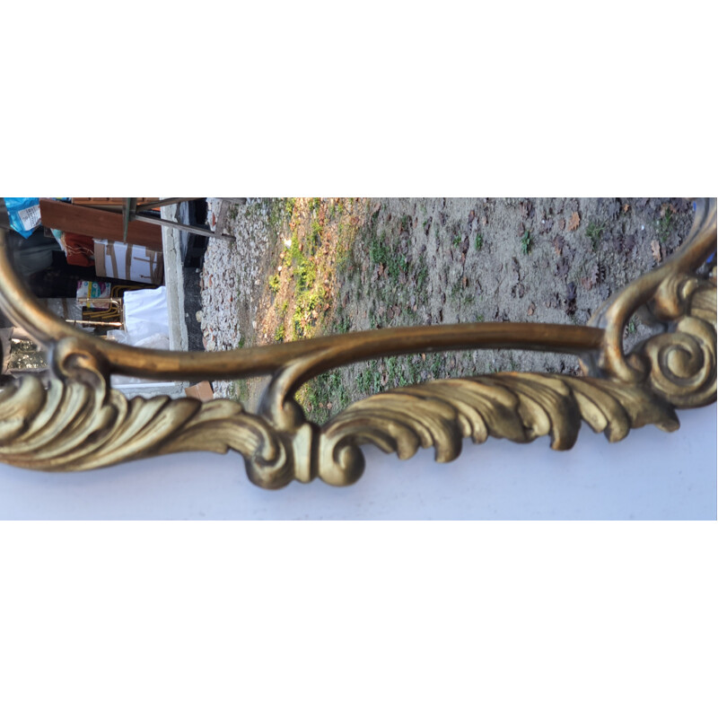Vintage gilded mirror in wood and staff