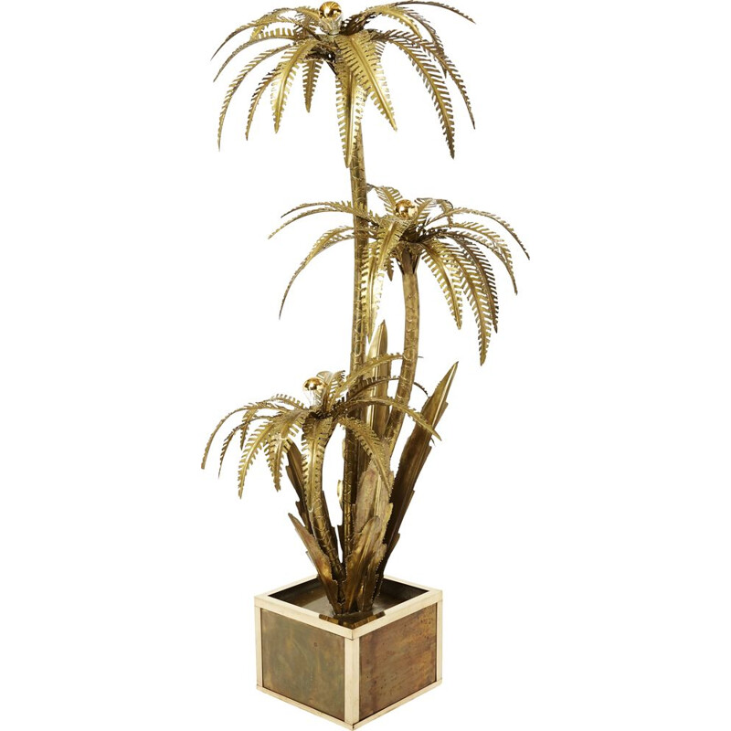 Brass palm lamp by Maison Jansen, 1970s