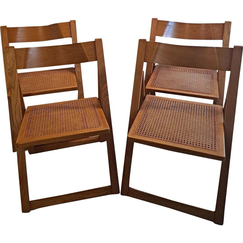 Set of 4 vintage Trieste folding chairs, 1966s