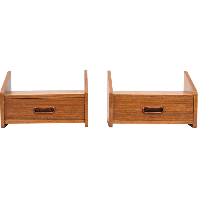 Paire de 2 tables de chevet danoises, Danemark 1960