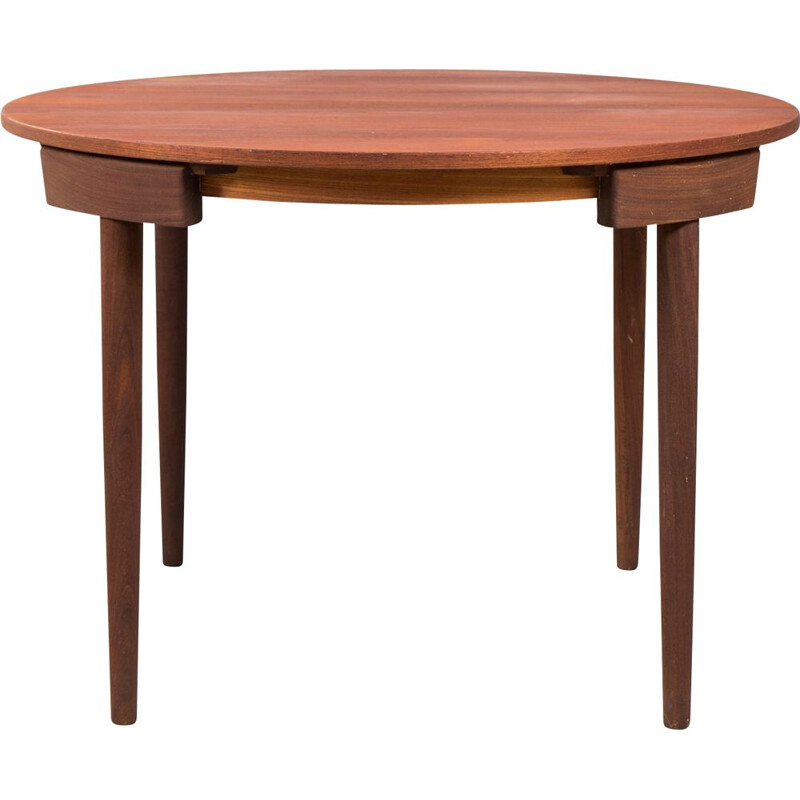 Vintage round teak dining table by Hans Olsen for Frem Røjle, Denmark 1960s