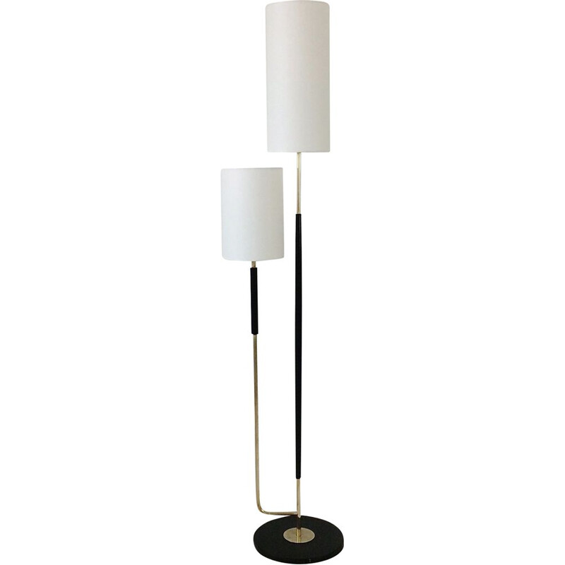 Vintage floor lamp with double shade Arlus, France 1950