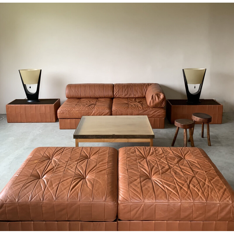 Vintage leather sofa by de Sede, Switzerland 1970s