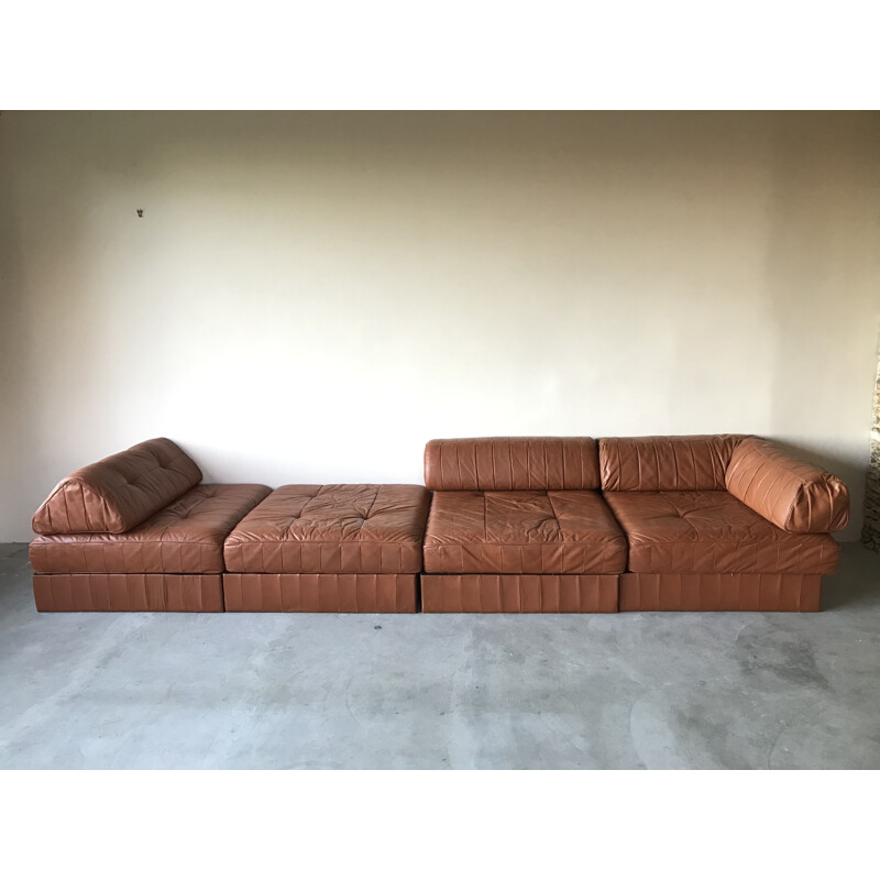 Vintage leather sofa by de Sede, Switzerland 1970s