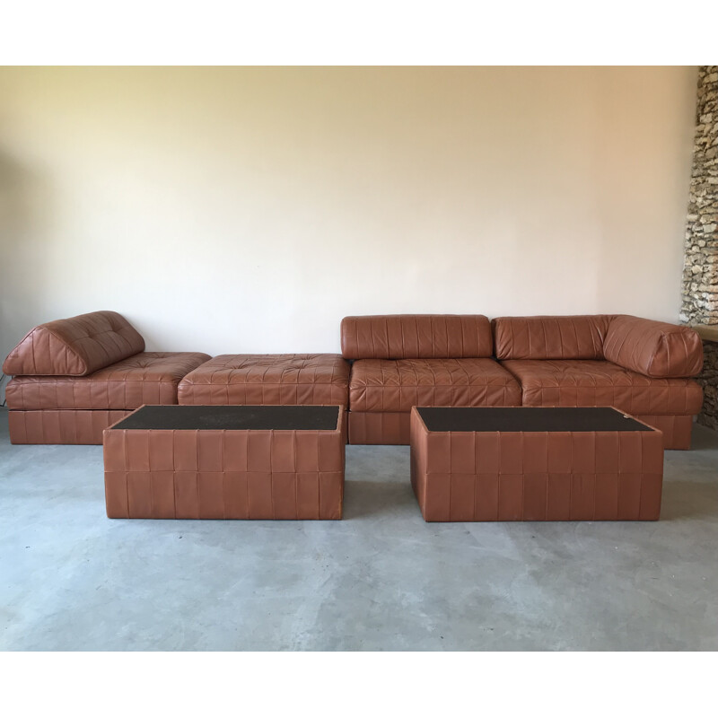 Vintage-Modulsofa aus Leder von de Sede, Schweiz 1970