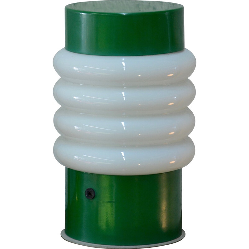 Lita table lamp in green lacquered metal and glass - 1960s