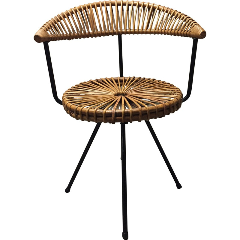 Rohé Noordwolde chair in rattan, Dirk VAN SLIEDRECHT - 1950s