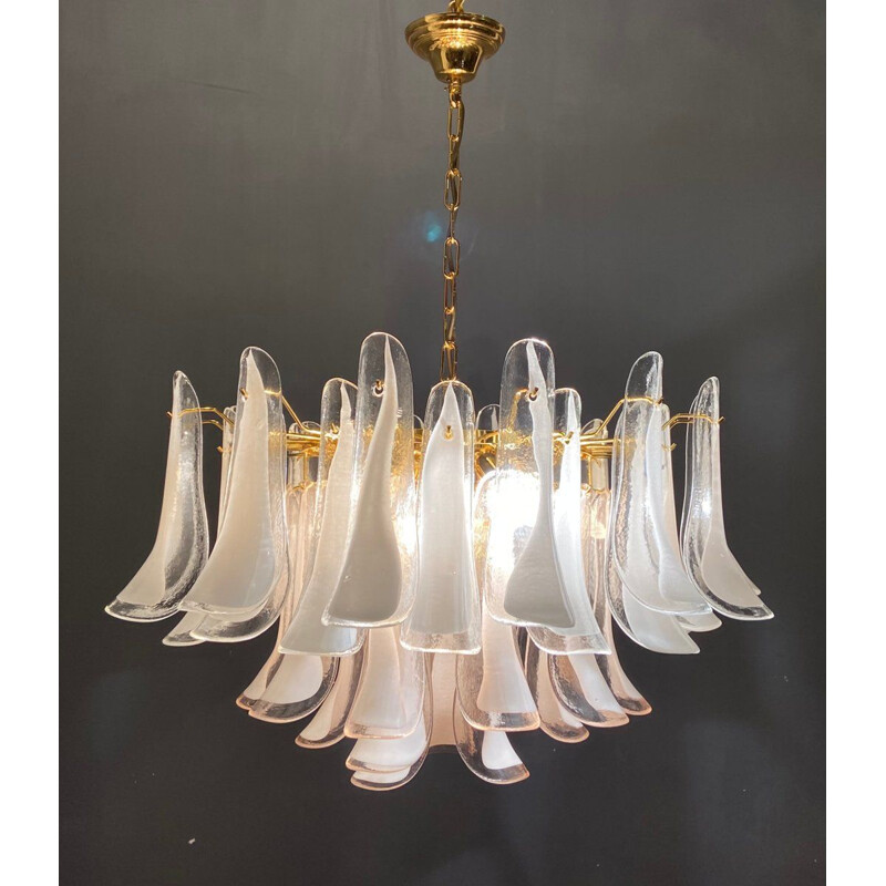 Mid-century italian Murano glass feather lamp by La Murrina