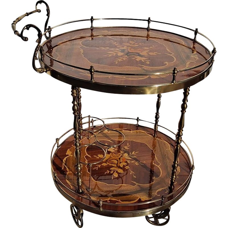 Vintage beverage cart in marquetry of Sorrento, Italy