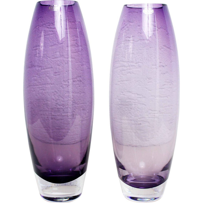 Pair of vintage Krosno vases, Poland 1970s