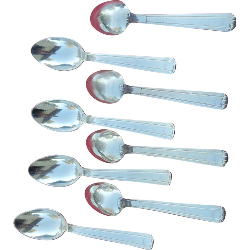 Set of 8 vintage small art deco spoons 