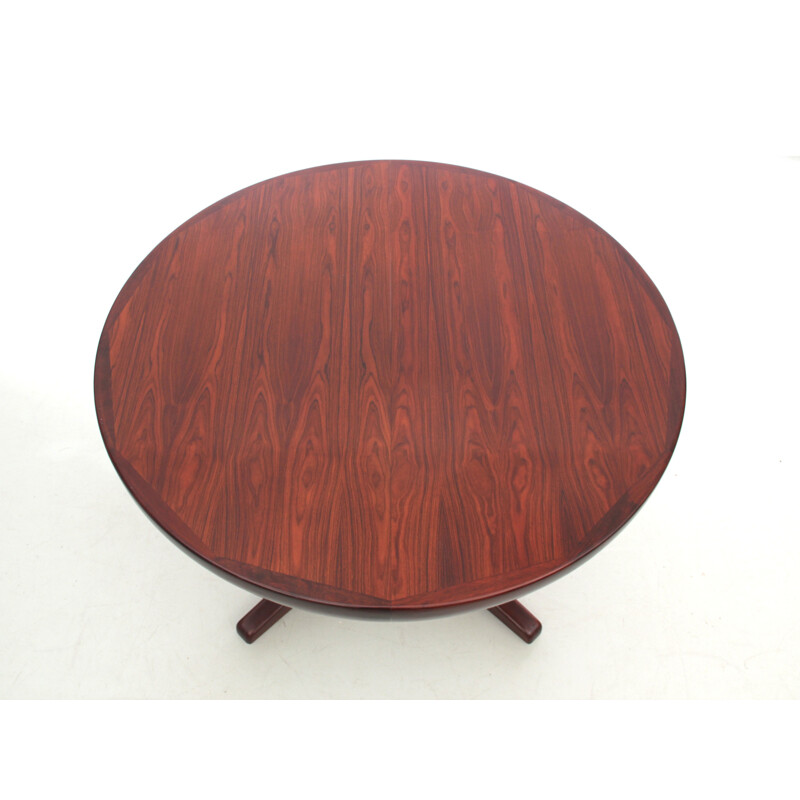 Vintage scandinavian round dining table in rosewood