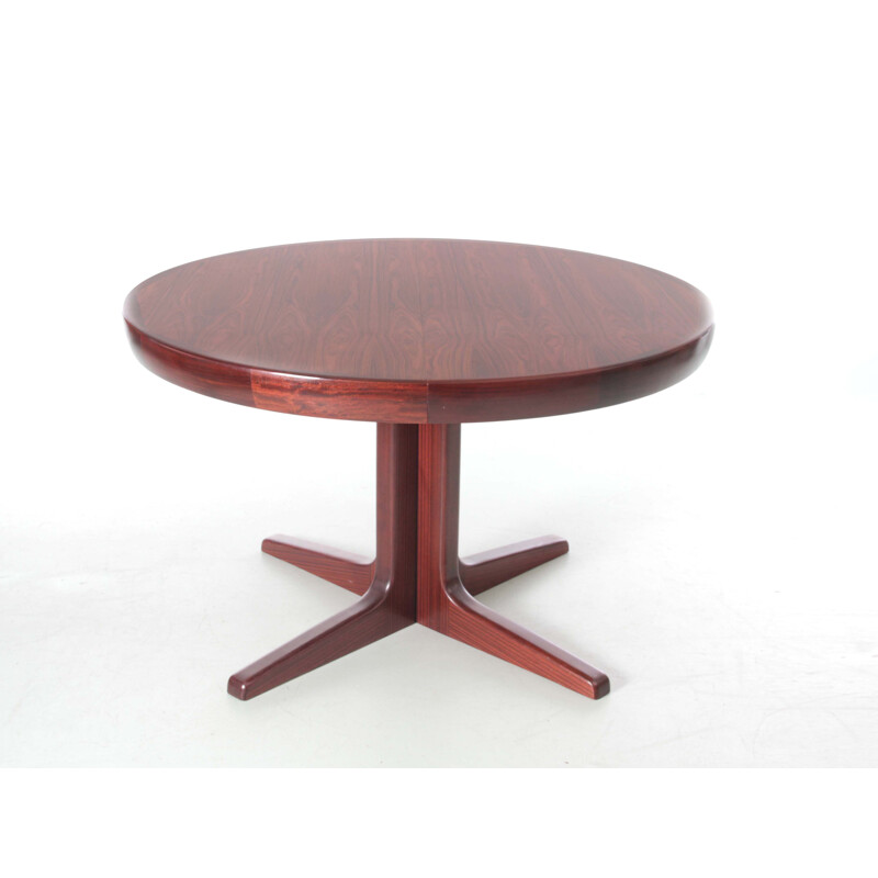 Vintage scandinavian round dining table in rosewood