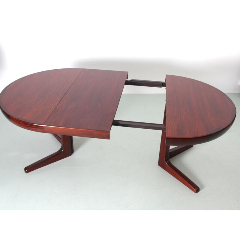 Table de repas vintage scandinave ronde en palissandre