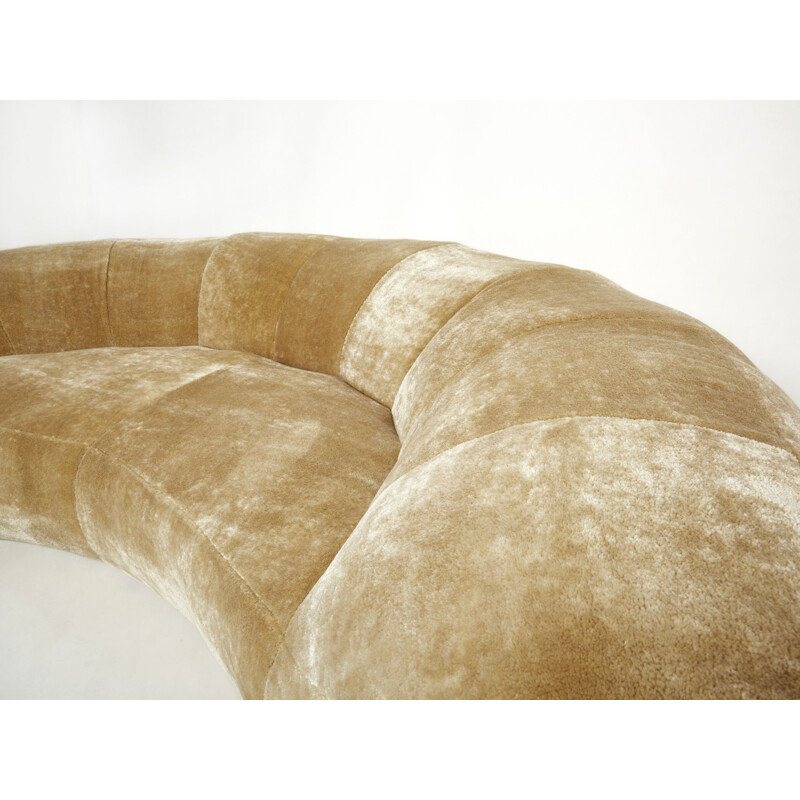 Vintage crescent sofa by Raphaël Raffel for Honoré Paris, 1970