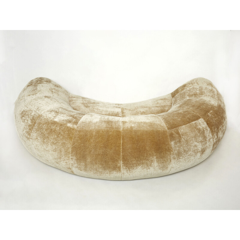 Vintage crescent sofa by Raphaël Raffel for Honoré Paris, 1970