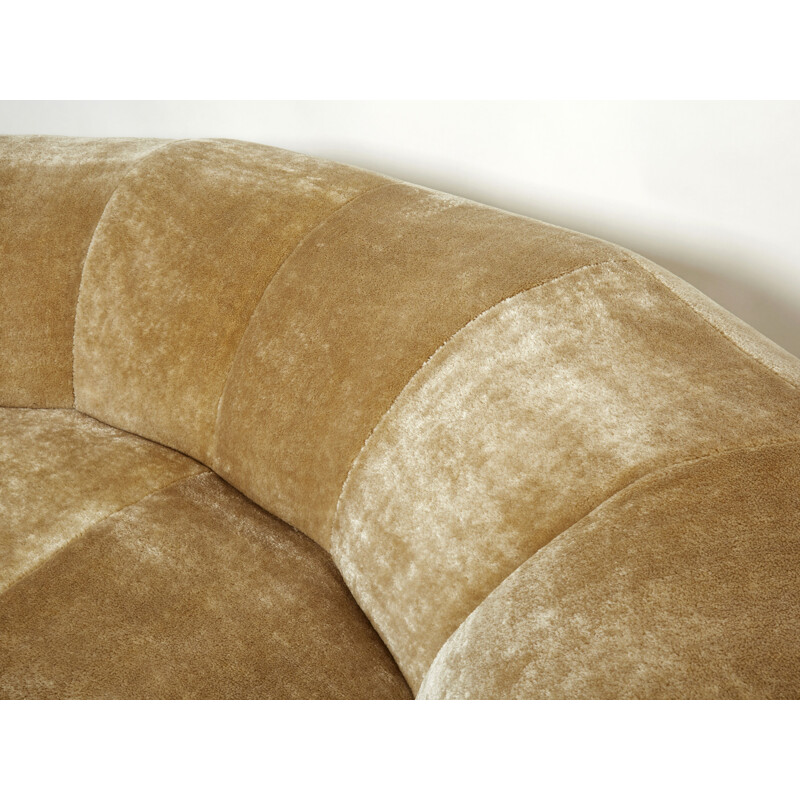 Vintage crescent sofa by Raphaël Raffel for Honoré Paris, 1970