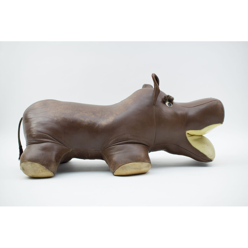 Mid-century leather hippo, 1960s